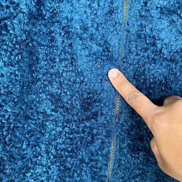 PENDLETON Women’s Sherpa Fleece Deep Pile Blue/Blackwatch Plaid Jacket Sz M - Picture 5 of 12